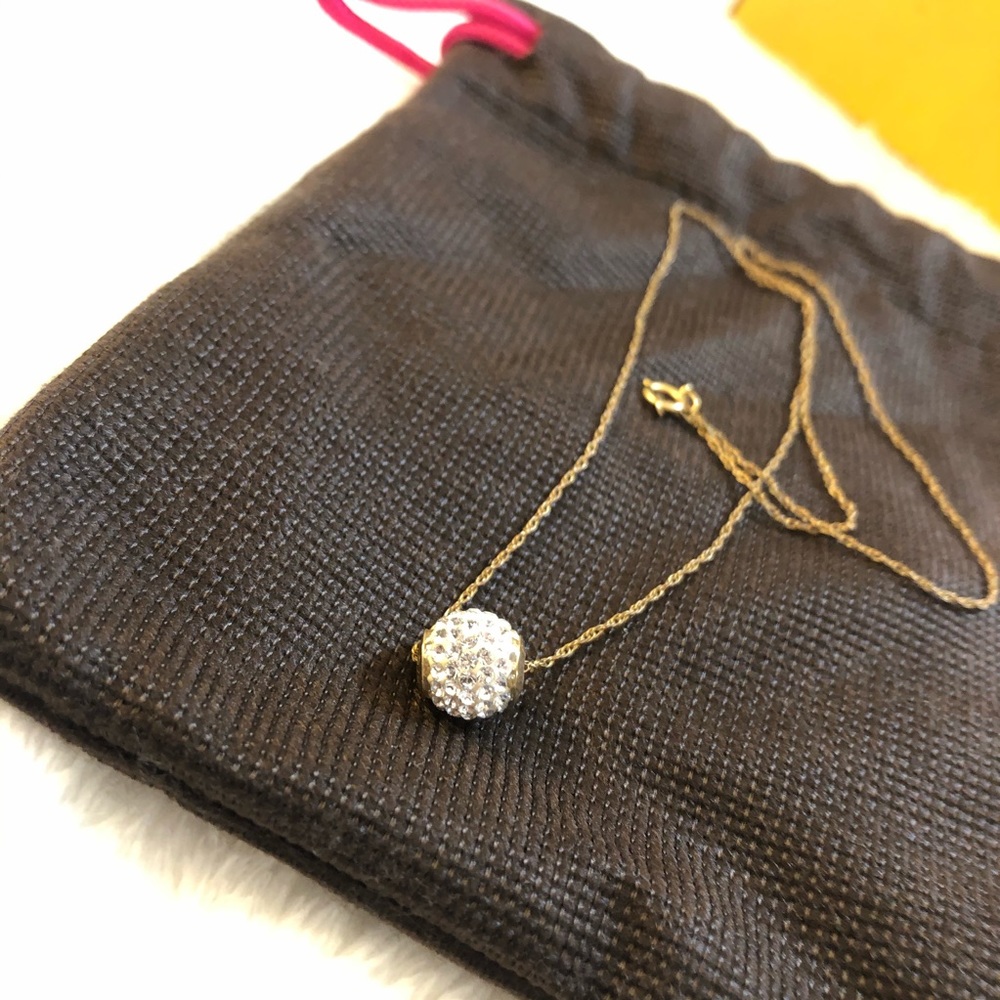 10k Swarovski Crystal Slide Ball Pendant Necklace